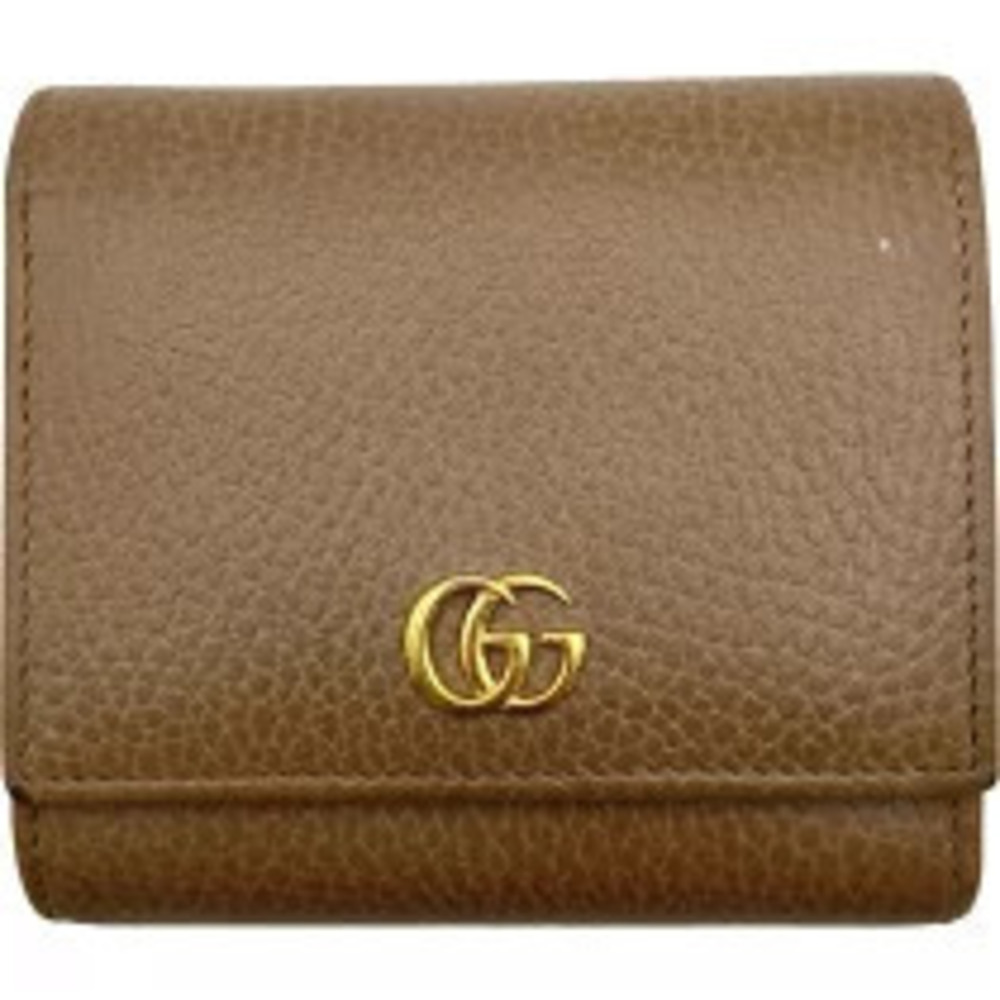 Gucci Double G Wallet Beige Cream Leather Bi fold
